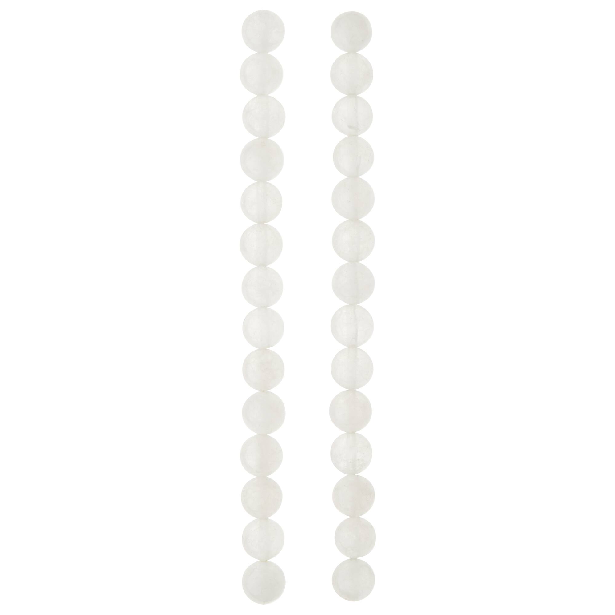 White Quartzite Round Beads, 8mm by Bead Landing™